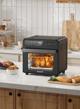 BLAZANT T12 Air Fryer Toaster Oven Combo,20Qt Airfryer Countertop Microware Xl Large Convection Oven Smart, With Shake/Flip Reminder Cookbook, Drumstick Grill Accessories, Chicken Leg Wing Rack 12 Slots