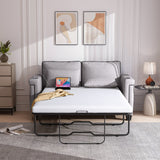 2 in 1 Pull Out Sofa Bed Full Size, Spacious Sleeper Couch with Memory Foam Mattress, Modern Sofa, 2 Seat Loveseat, Large Sleeper Sofa for Living Room, Grey